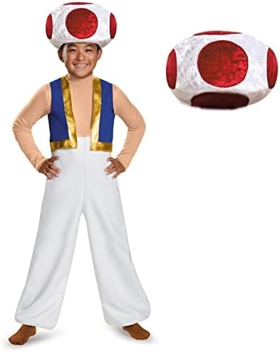 Disguise Toad Deluxe Costume for Kids, Official Nintendo Super Mario Halloween Costume, Large (10-12)