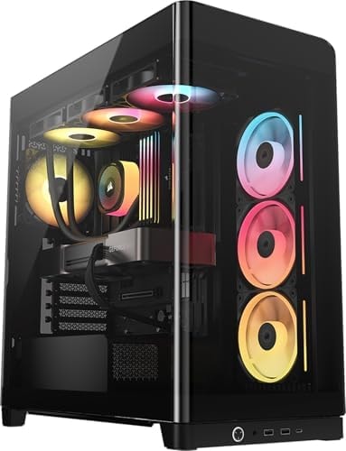 CORSAIR Frame 4500X LX RGB Link Panoramic Mid-Tower PC Case – 3X Pre-Installed Fans, High Airflow, Modular Design, GPU Anti-Sag, Reverse Connection Motherboard Compatible – Black