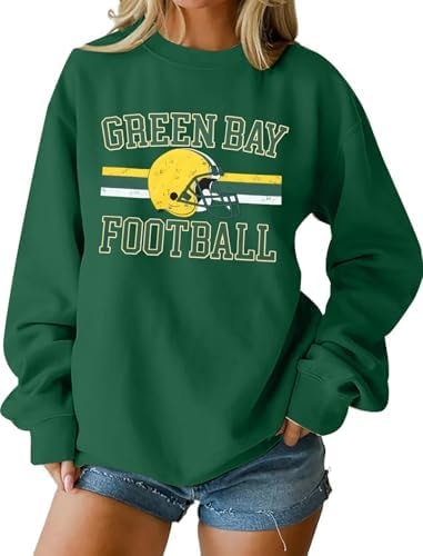 LOTUCY Football Sweatshirt Women Game Day Team Fans Heart Pullover Tops