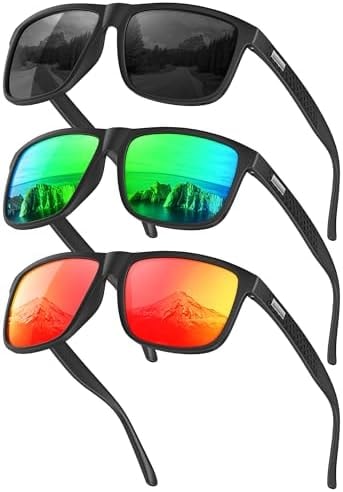 CIFOYA Sunglasses-for-Men Polarized Mens Sunglasses: Retro Sun glasses with UV Protection for Driving Fishing Golf