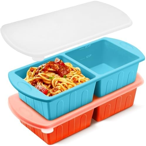2 Pack Silicone Freezer Trays With Lid For Easy Storage Silicone Soup Freezer Molds 2 Cup ,Perfect For ice cube tray Freezing Broth Sauces Store Leftovers , Leakproof, Easy Release Dishwasher Safe