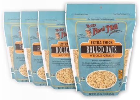 Bob's Red Mill Extra Thick Rolled Oats, 16oz (4 Pack)