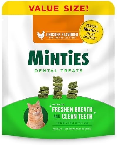 Minties Dental Treats for Cats, Chicken Flavor, 10 oz