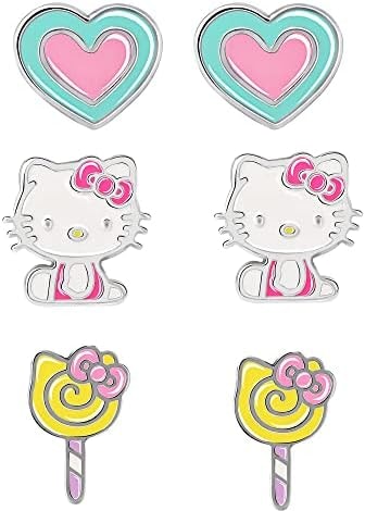 Sanrio Hello Kitty Stud Earrings Set 3-Piece - Hello Kitty Earrings Three