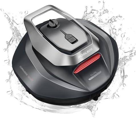 Pooleco Robotic Pool Cleaner, Pool Vacuum for Above & In-Ground Pool, Dual-Motor Suction, 90Mins Runtime Automatic Self-Parking, 2.5h Fast Charging, Up to 850 Sq.ft, Pooleco S110