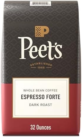 Peet's Coffee, Dark Roast Whole Bean Coffee, 100% Arabica Coffee - Espresso Forte 32 Ounce Bag