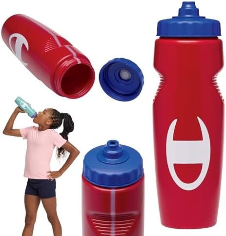 Champion Quench Squeeze Water Bottle, BPA-Free, 24oz (Tango Red)