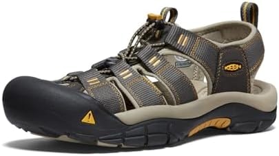 KEEN Men's Newport H2 Closed Toe Water Sandals, Raven/Aluminum, 13 US