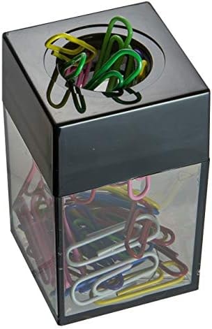 Officemate Magnetic Paper Clip Dispenser, Holds 100 Paper Clips (Not Included), Smoke-Colored Desk Organizer for Office Accessories, Supplies and Classroom Organization, Dispenser Only
