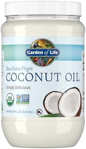 Garden of Life Coconut Oil for Hair, Skin and Cooking, Raw Extra Virgin Organic Coconut Oil, 27 Servings