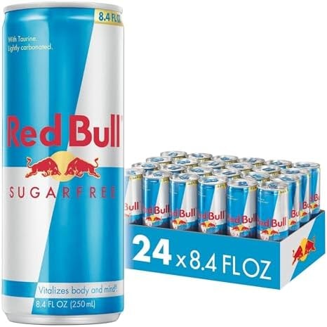 Red Bull Sugar Free Energy Drink with 80mg Caffeine plus Taurine & B Vitamins, 8.4 Fl Oz, Pack of 24 Cans