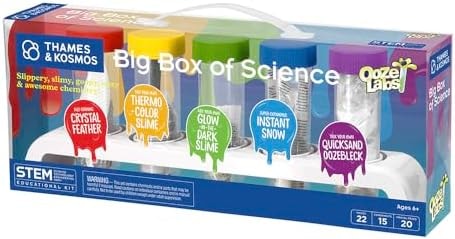 Thames & Kosmos Ooze Labs: Big Box of Science | 5 Fun, Simple, Safe STEM Experiments | DIY Slimes, Crystal Feather, Instant Snow, Oobleck | Great Party Favors, Easter Basket Goodie, Stocking Stuffers