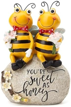 Bee Statue for Garden Decor Bumblebee Figurines Summer Outdoor Decorations
