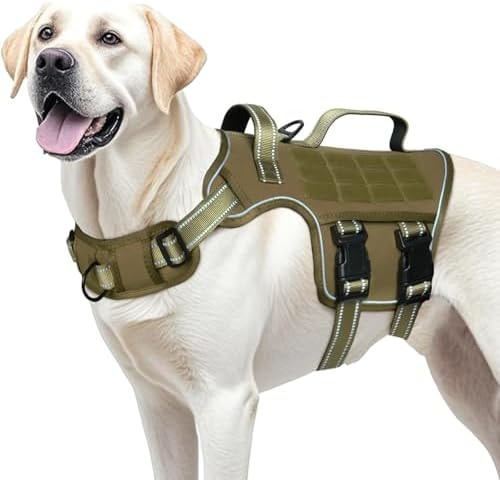 RunFido Dog Harness for Large Dogs, No Pull Tactical Vest with Front Clips