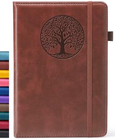 BIYUNRO Lined Journal Notebook for Women & Men, Hardcover Leather Journals for Writing, Diary, Journaling, Bible, Work & Travel, A5 (Brown)