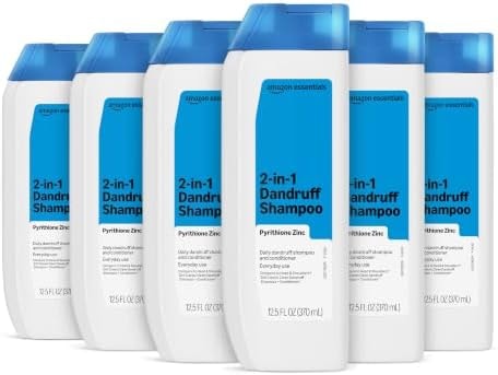 Amazon Essentials 2-in-1 Dandruff Shampoo and Conditioner, Gentle, pH Balanced, 12.5 Fl Oz (Pack of 6) (Previously Amazon Basics)