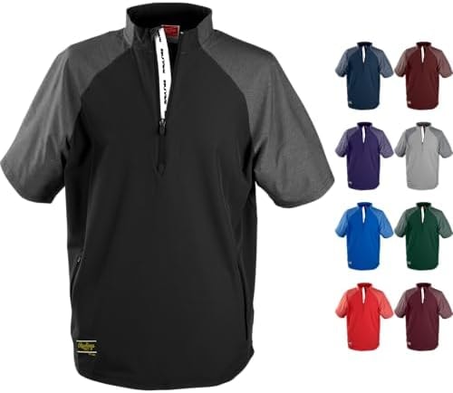 Rawlings | Men's COLORSYNC Short Sleeve Cage Jacket | Black | Small