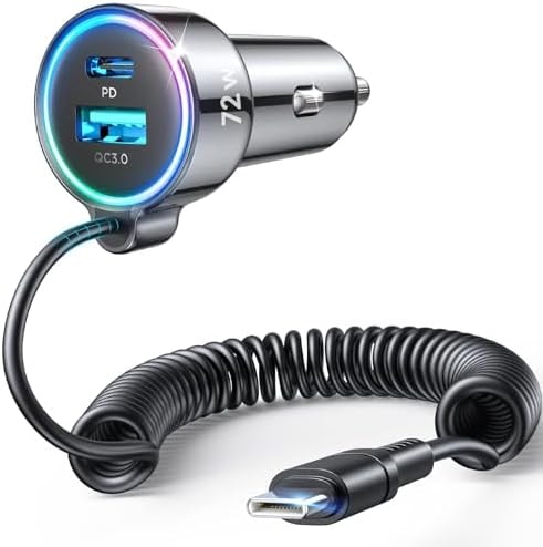FLYLEAD 72W Car Charger USB C Fast Charge, PD36W for iPhone 17/16 Pro Max
