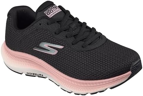 Skechers Women's Go Run Consistent 2.0 Fast Pace Sneaker, Black/Mauve, 8