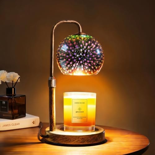 Glocusent Candle Warmer Lamp with Timer, Dimmable, (Fireworks)
