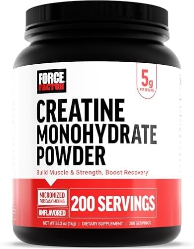 Force Factor Creatine Monohydrate Powder, 5g Dose, Micronized