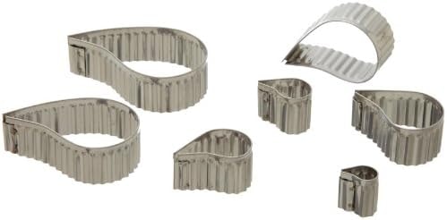Ateco Fluted Edge Comma Cutters in Graduated Sizes, Stainless Steel, 7 Pc Set