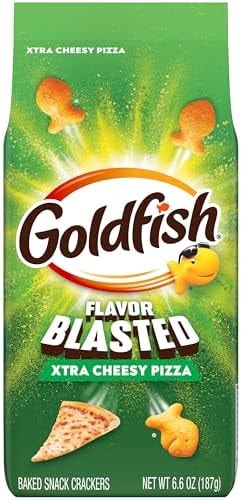 Goldfish Flavor Blasted Xtra Cheesy Pizza Cheese Crackers, 6.6 Oz Bag