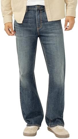 Silver Jeans Co. Men's Craig Classic Fit Bootcut Jeans, Dark Wash, 30W x 32L