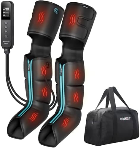 CINCOM Leg Massager with Heat and Compression, Air Compression Boots for Leg Calf & Foot Recovery, Edema Relief