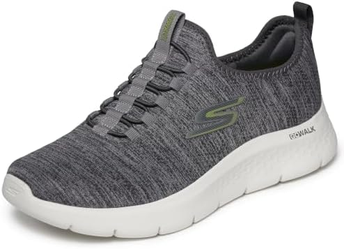 Skechers Men's Go Walk Flex Ultra, Grey/Lime, 13