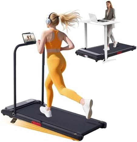 KASSADIN Electric Walking Pad Treadmill with Handle Bar Incline for Home