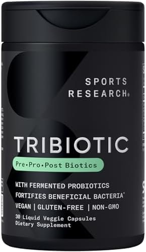 Sports Research® Tribiotic 3-in-1 Pre, Post & Probiotic, 30 Liquid Caps