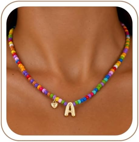 Colorful Initial Necklaces Fashion Stuff Birthday Party Gifts Letter A-Z