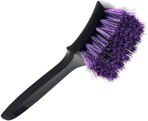 YeewayVeh Pro Tire Cleaning Brush, Gentle Stiff Mixed Bristles,Short Handle