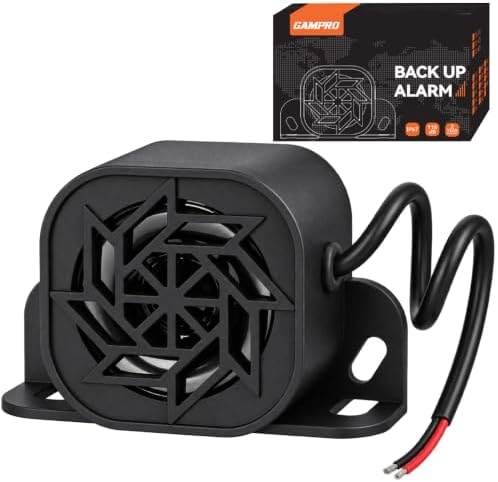 GAMPRO 830 Back-up Alarm 12V-24V 110dB IP67 Waterproof Dust-Proof Reversing Warning Alarm with Super Loud Beeper Tone for Truck Van Forklift Car Lorry Agricultural Vehicles