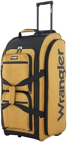 Wrangler Wesley Rolling Duffel Bag, Ambergold, Large 30-Inch