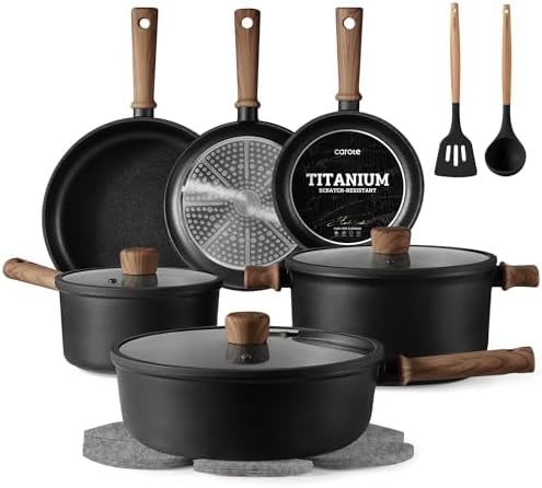 CAROTE 16pcs Pots and Pans Set, Nonstick Cookware Sets