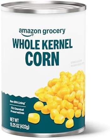 Amazon Grocery, Canned Whole Kernel Corn, 15.25 Oz