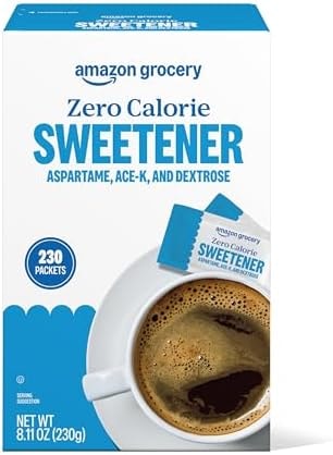 Amazon Grocery, Zero Calorie Aspartame Sweetener Packets, 230 Ct