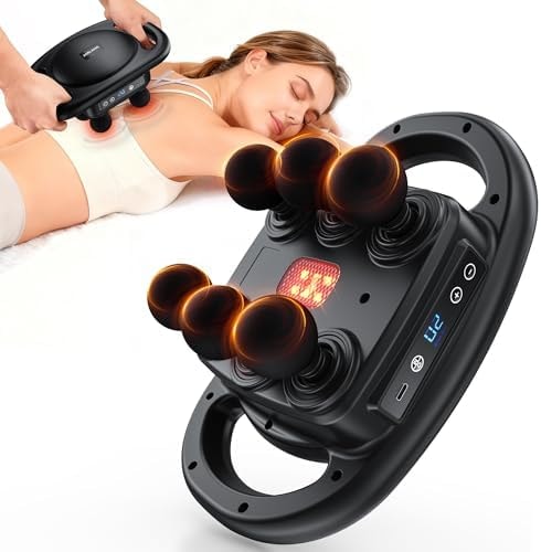 AERLANG Massage Gun Deep Tissue Muscle Back Massager for Pain Relief 6 Head