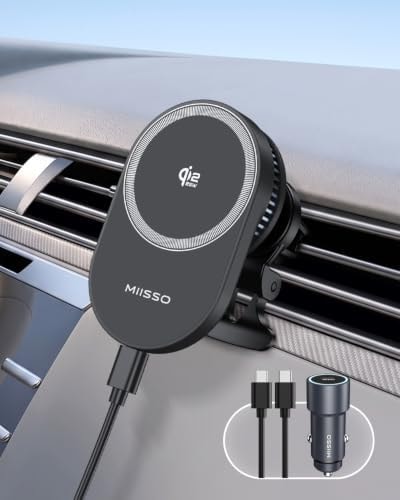 MIISSO Qi2.2 25W Magnetic Wireless Car Mount Charger with TEC Cooling Fan
