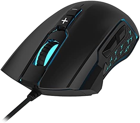 LeadsaiL Gaming Mouse Wired RGB PC Gaming Mice, 7200 DPI, 8 Programmable Buttons, 6 Color Backlight, Ergonomic Optical Computer Mouse for Desktop PC Laptop Gamer & Work