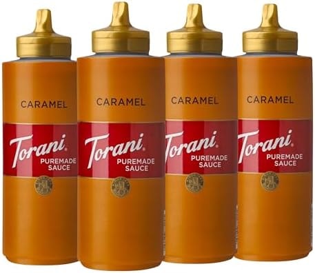 Torani Puremade Sauce, Caramel, 16.5 Ounces(Pack of 4)