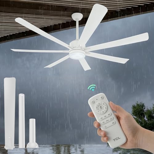 TCL Outdoor 72 Inch Large Ceiling Fan, Black