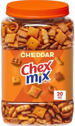 Chex Mix Cheddar Snack Mix, Resealable Tub, 20 oz