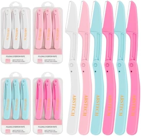 Dermaplane Razor for Women Face Shaver 12 PACK Foldable Face Razor