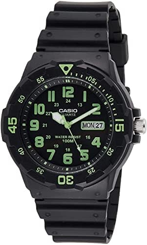Casio Men's MRW200H-3BV Dive Style Neo-Display Sport Watch, Black