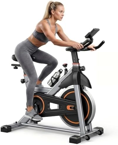 NEWBULIG Exercise Bike with APP, Stationary Bikes for Home, Workout Bike for Adults & Seniors, Cycle Machine, Adjustable Height and Resistance, Low Noise, 265lbs Weight Capacity, Easy Assembly