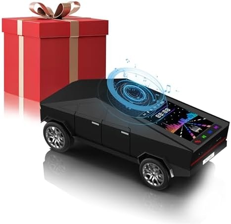 AONOX Cybertruck Bluetooth Speaker for Car, Mini Wireless Speaker with LED Lights, FM Radio, USB/TF Card, TWS Stereo, for Dad, Car Lover Gift from Daughter or Son