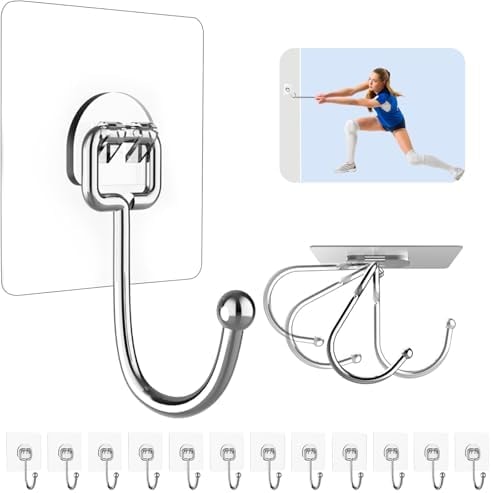 Strjobaili 12 Pack Large Adhesive Hooks for Hanging Heavy Duty 44 lb(Max)